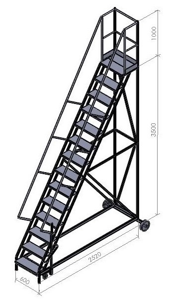 Standard Heavy Duty Mobile Warehouse Steps