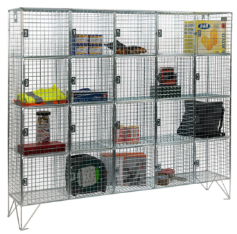 Secure Multi Compartment Wire Mesh Locker