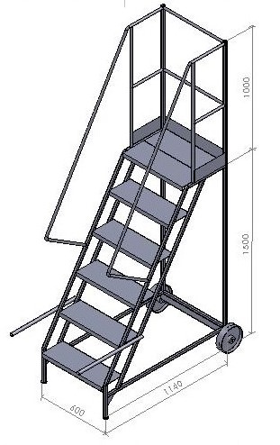 Budget Heavy Duty Mobile Warehouse Steps