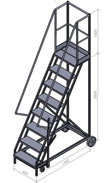 Standard Heavy Duty Mobile Warehouse Steps