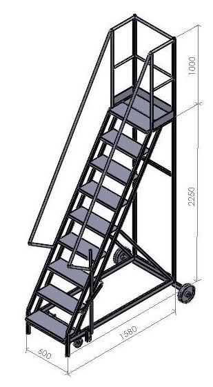 Standard Heavy Duty Mobile Warehouse Steps