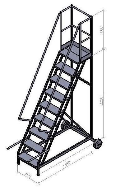 Budget Heavy Duty Mobile Warehouse Steps