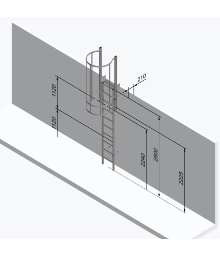 Aluminium Vertical Access Ladder Kits- Fixed with Hoops