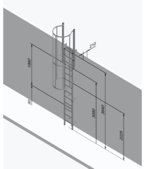 Aluminium Vertical Access Ladder Kits- Fixed with Hoops