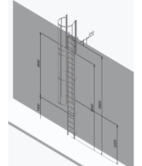 Aluminium Vertical Access Ladder Kits- Fixed with Hoops
