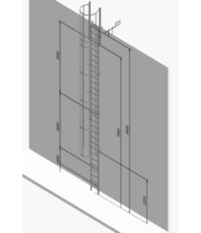 Aluminium Vertical Access Ladder Kits- Fixed with Hoops