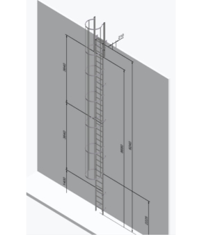 Aluminium Vertical Access Ladder Kits- Fixed with Hoops