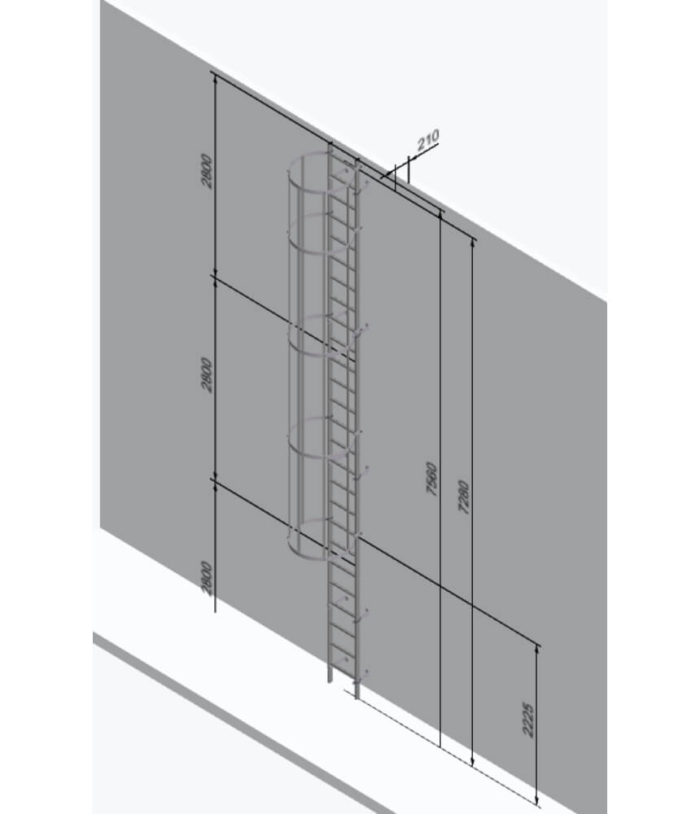 Galvanised Roof Hatch Access Cat Ladder