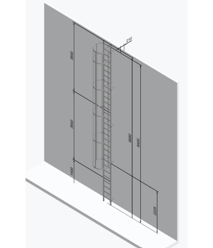 Galvanised Roof Hatch Access Cat Ladder