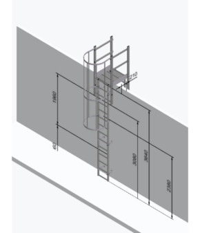 Aluminium Vertical Access Ladder Kits – Parapet Crossover