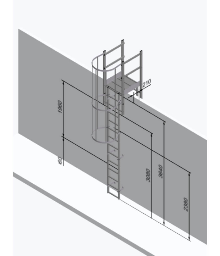 Aluminium Vertical Access Ladder Kits – Parapet Crossover
