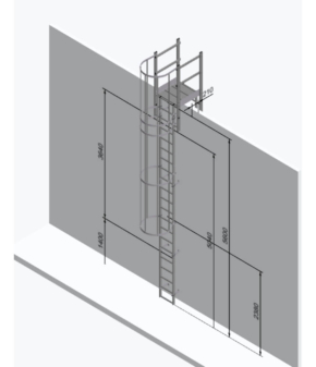 Aluminium Vertical Access Ladder Kits – Parapet Crossover