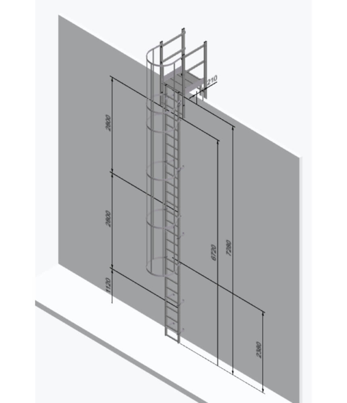 Aluminium Vertical Access Ladder Kits – Parapet Crossover