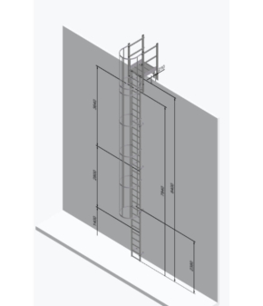Aluminium Vertical Access Ladder Kits – Parapet Crossover