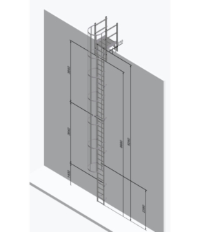 Aluminium Vertical Access Ladder Kits – Parapet Crossover