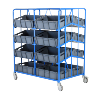 Angled Mobile Tray Racks