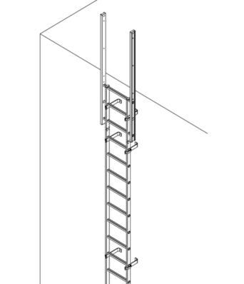 Galvanised Vertical Access Ladder  - Walkthrough Only