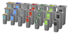 Freestanding Colour Coded Recycling Bins – Up to 75ltr