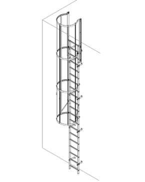 Aluminium Vertical Access Ladder Kits- Fixed with Hoops