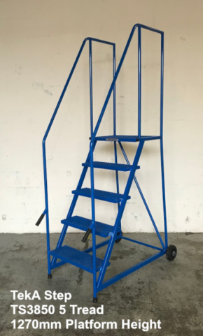 TekA Step Lift and Push Mobile Warehouse Safety Steps