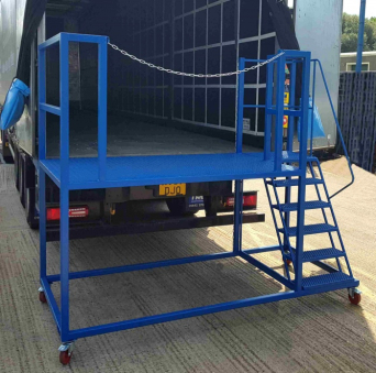 Lorry Trailer Mobile Unloading Platform with Steps