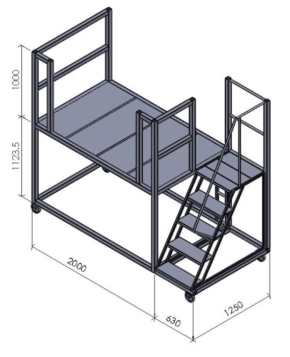 Lorry Trailer Mobile Unloading Platform with Steps