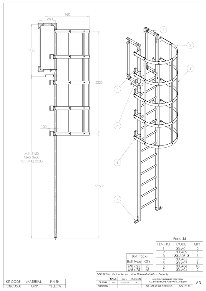 GRP Vertical Access Ladders
