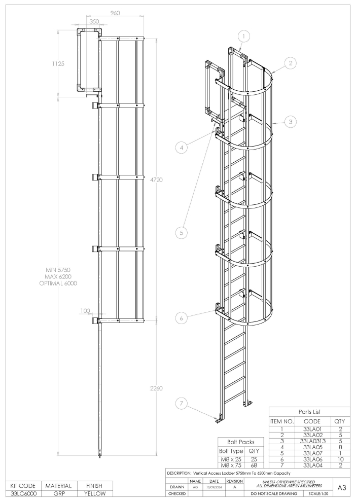 GRP Vertical Access Ladders