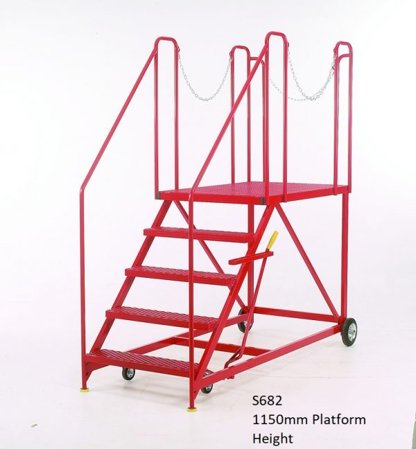 Easy Rise Red Painted Truck dock steps