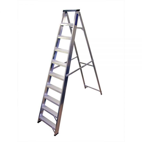 NBSBB10 10 tread read aluminium stepladder with tool tray