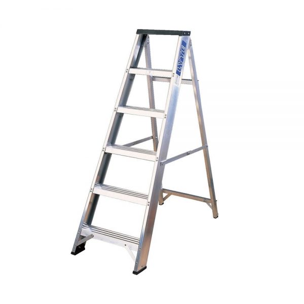 NBSBB6 6 tread read aluminium stepladder with tool tray