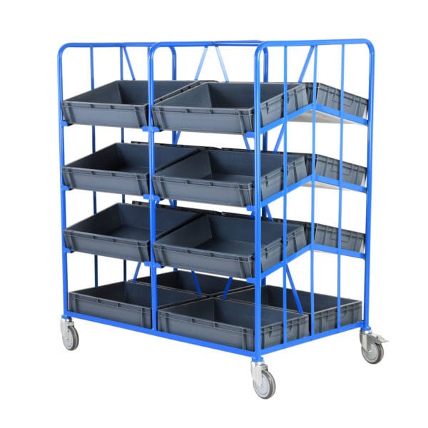 Angled Mobile Tray Racks